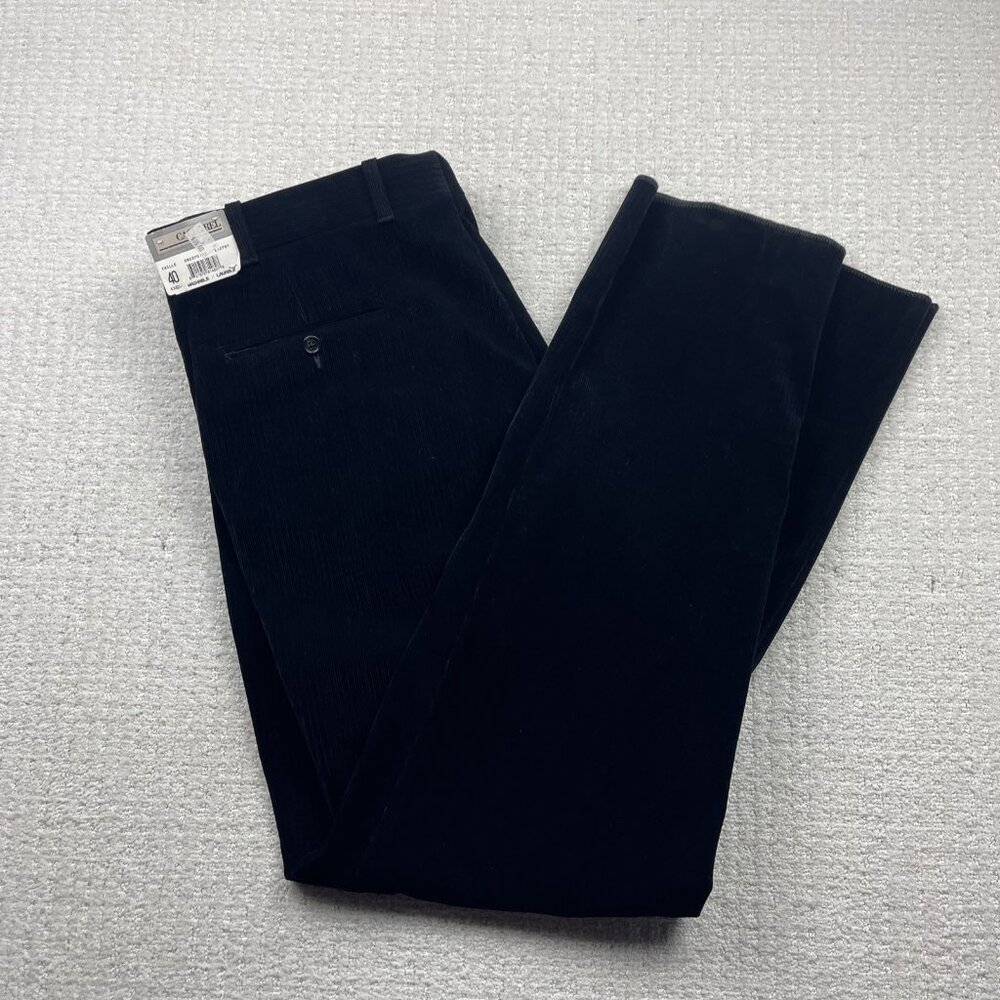Vintage Cacharel Paris Black Corduroy Pants Size 40 NWT* Preppy Casual Old Money